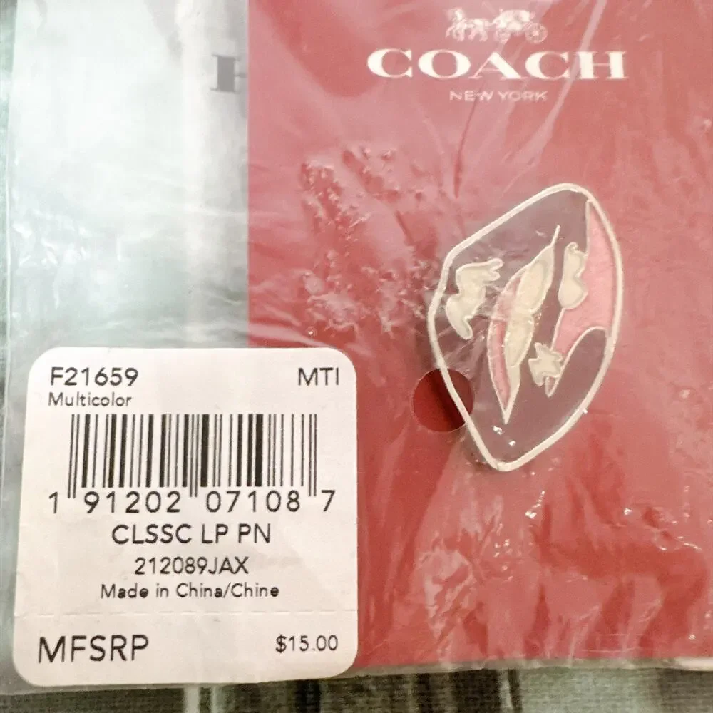 Coach Classic Lip Enamel Pin, F21659